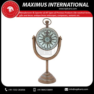 Vintage Nautical Style Brass <b>Table</b> <b>Clock</b> | Roman Numeral Quartz Desk <b>Clock</b> | Decorative Home Office Tabletop <b>Clock</b> Gift Item - Product Image 5