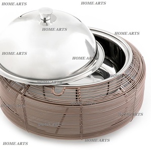 Plato para servir de alambre de hierro de diseño fantástico con tapa de acero inoxidable Plato para servir de forma redonda de la mejor calidad - Product Image 2