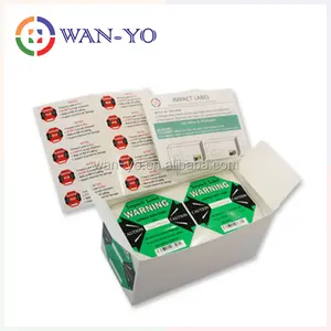 화물 모니터 충격 표시기 충격 센서 100G 충격 라벨 배송 WAN-YO