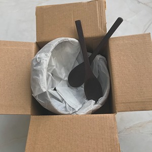 Juego de Tazones de Cáscara de Coco con Logotipo Personalizado al por Mayor, con Cuchara de Madera, Pulido a Mano, Imagen Real, Fabricación para Camping - Product Image 1