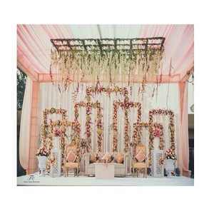 Best Design Pure Iron Wedding Props White and <b>Pink</b> Reception Stage <b>Backdrop</b> for Wedding Decor - Product Image 1