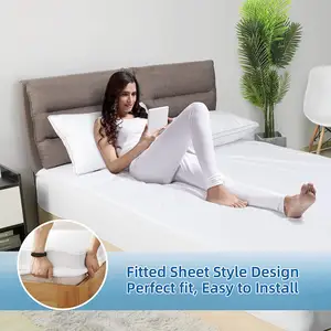 Waterproof Mattress Protector   Noiseless Mattress Protection Bed Cover  Breathable Cooling Cotton Surface and Vinyl Free TPU