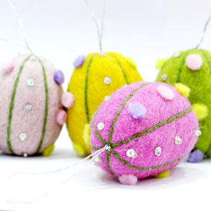 "Handmade <b>Easter</b> Egg"-"Felted <b>Easter</b> Decorations"-"Hanging <b>Ornaments</b>"-"Holiday Decor From Nepal" - Product Image 1