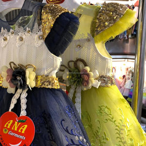 Oro secuencia frontera bordado hermoso trabajo en la frontera mejor diseño para bebé niña secuencia vestidos - Product Image 2