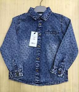 <b>Garments</b>/Apparels Surplus Branded Labels Boys Long Sleeve Denim Casual Cotton Button <b>Cover</b> Slim Fit <b>Garment</b> Dyed Shirts - Product Image 2