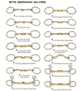 Broca de anillo suelta biselada para montar a caballo de una sola articulación de acero inoxidable de alta calidad con logotipo personalizado y costuras elegantes - Product Image 5