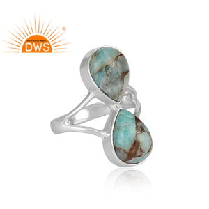 ทองแดง Amazonite แหวนพลอยเทอร์ควอยซ์ผู้ผลิต925เงินสเตอร์ลิงผู้หญิงเครื่องประดับแหวนผู้ผลิต - Product Image 3