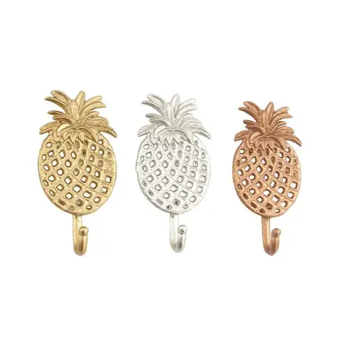 Customisable Decorative Metal Aluminium Pineapple fruit wall hook for hanging coat jackets and other things