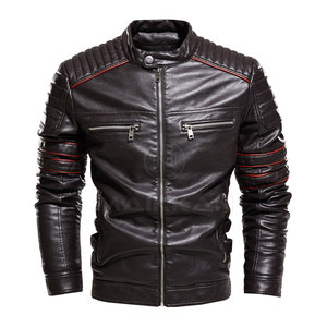 แฟชั่นการออกแบบใหม่แจ็คเก็ตหนังโลโก้ที่กำหนดเองหนังแท้แฟชั่นแจ็คเก็ตสำหรับบุรุษ - Product Image 1