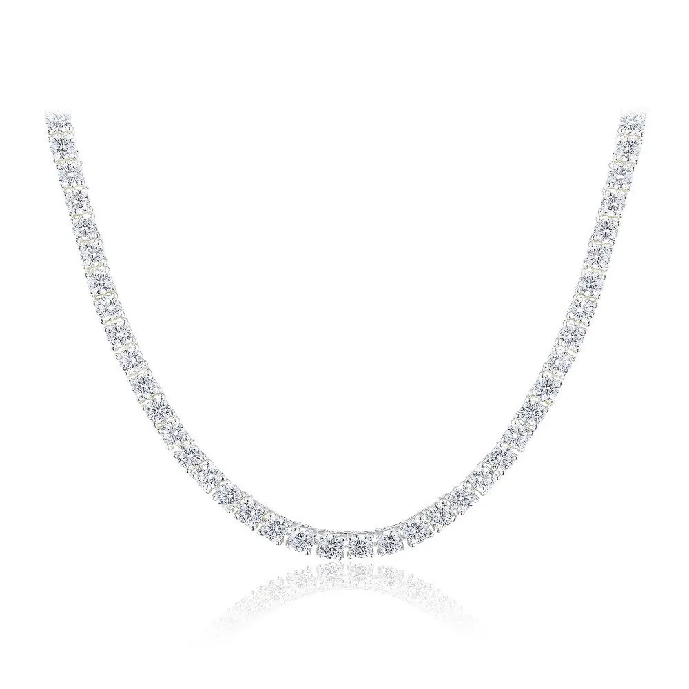 925 Sterling silver Ice Out Diamond Tennis Chain Necklace 3mm Women Chain Bling Crystal Bracelet Fashion Women Jewelry