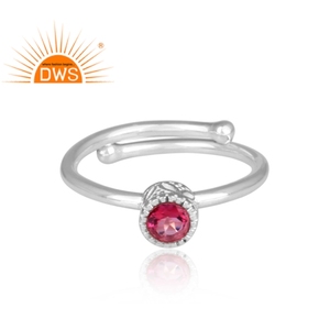 Anillo de Plata de Ley 925 con gema de topacio rosa, joyería fina hecha a mano - Product Image 2