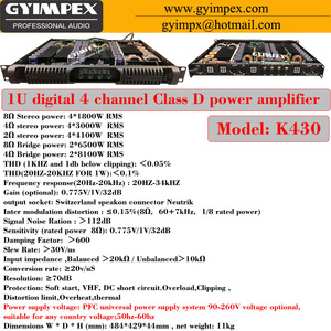 K430 Most <strong>Advanced</strong> Professional Audio <strong>High</strong> <strong>Performance</strong> 3000 Watt 4 Channel Digital DJ 6500 Watt Power Amplifier - Product Image 4