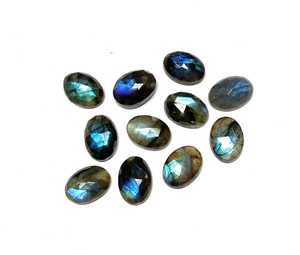 Venta al por mayor AAA de alta calidad 6x8mm labradorita azul natural suelta ovalada Rosa corte cabujón piedra preciosa IGI certificado tratado térmicamente - Product Image 4