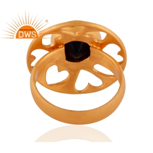 Anillo de piedras preciosas de ónix negro fabricante 18k chapado en oro de la joyería hecha a mano de plata 925 anillo de joyería - Product Image 3