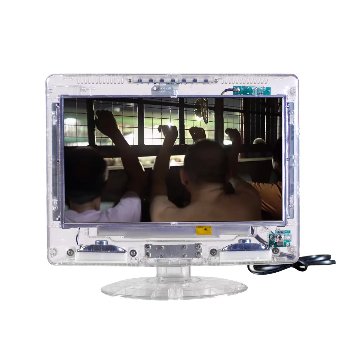 15.6 inch Clear Tech LED TV for prison Jail with transparent cabinet