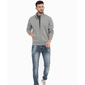 Sudadera con Capucha Personalizada para Hombre, Gris Sólido, de Forro Polar Ecológico, Transpirable, Chaqueta de Invierno, Forro Grueso, Cierre de Cremallera, Logotipo Impreso Lavado, OEM - Product Image 1