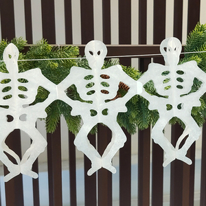 Guirnalda de Esqueletos de Papel para Halloween, Decoración Festiva Reutilizable para Exteriores, para Adultos - Product Image 1