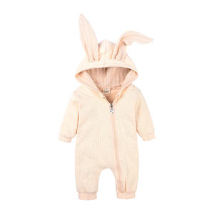 Sudadera con capucha de conejo de dibujos animados, trajes de manga larga de algodón con cremallera para bebé recién nacido de 3 a 24 meses - Product Image 3