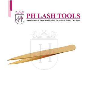 Pinzas para cejas de Punta puntiaguda dorada, Etiqueta Privada, de acero inoxidable de alta calidad, marca privada - Product Image 5