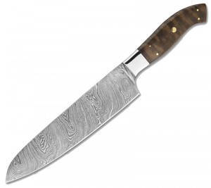 Juego de cuchillos de Chef Santoku Kiritsuke Nakiri de acero de Damasco, hoja de acero al carbono, mango de madera, herramienta de corte de cocina, funda de hueso afilada - Product Image 2