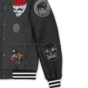 เสื้อแจ็กเก็ตเบสบอลสำหรับผู้ชาย,เสื้อแจ็กเก็ตเบสบอลทำจากขนสัตว์ - Product Image 6