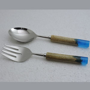 Nuevo diseño de incrustaciones de resina y ágata en el mango con acero inoxidable con plateado con accesorios de cocina de precio barato - Product Image 6