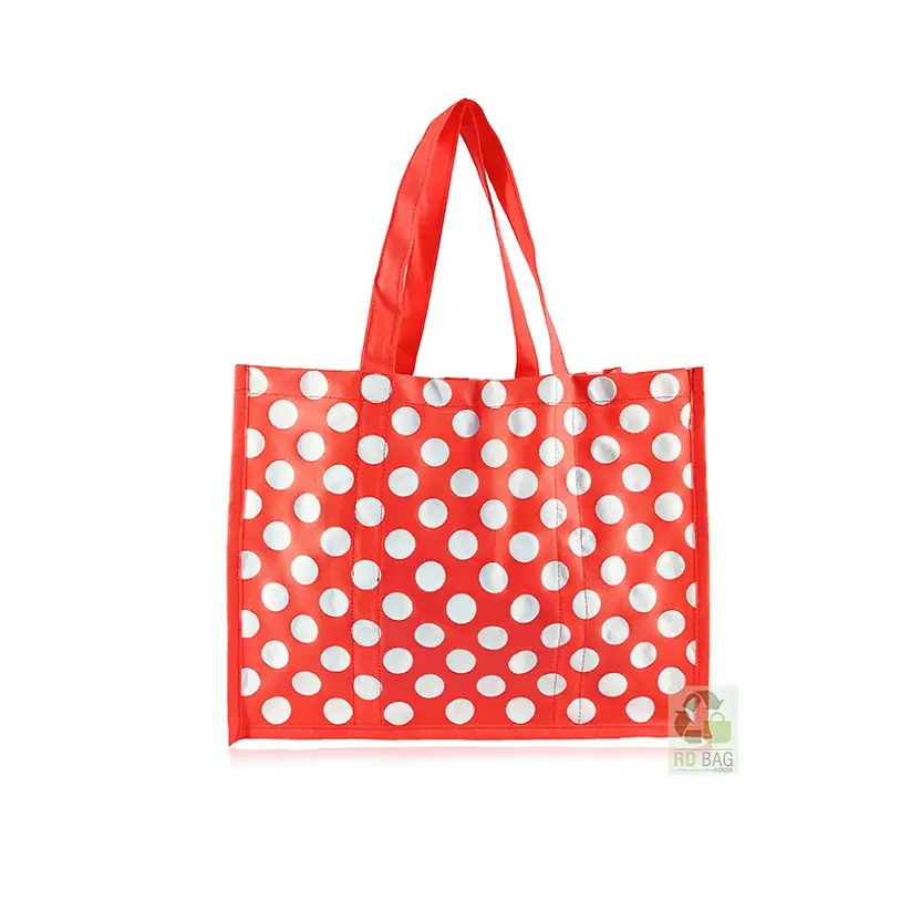 गैर बुना ढोना शॉपिंग बैग प्रचारक जूट बैग प्रचारक/खरीदारी/किराने आर डी बैग आकर्षक लाल रंग कस्टम प्राकृतिक