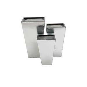 Juego de 2 jardineras de metal decorativas galvanizadas de forma redonda, alta calidad estándar, restaurante exigente, flor decorativa moderna - Product Image 2