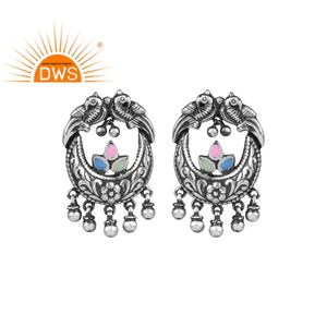 Boucles d'oreilles en argent sterling 925 Bijoux en gros Boucles d'oreilles émaillées à la main Fabricant de bijoux - Product Image 1