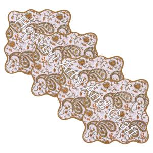 100% Cotton Hand Block Printed Table Scallop Napkin Set 100% Cotton Premium Quality Table Napkin Hem Stitch Indian Hand Block - Product Image 6