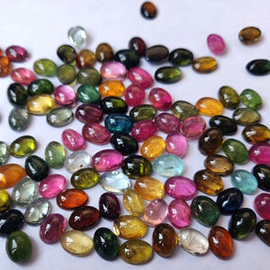 Tourmaline multicolore naturelle, ovale, 3x5mm à 5x7mm, super qualité - Product Image 1