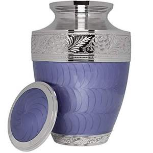 Urna superior de latón con forma de cúpula para adultos, urna de Ángel con ala plateada, esmalte amarillo, acabado de cremación, para cenizas funerarias de cremación humana - Product Image 3