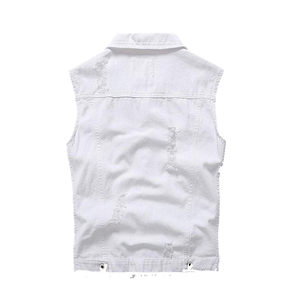 High Quality New Men's Fashion Jeans Vest Street Wear Men's Jeans Vest Male Denim Jacket Bea Colour - Product Image 2