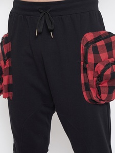 Bolsillo para el pecho de tela de retales multicolor para hombre, camisa con cremallera y Pantalón Cargo con banda elástica para la cintura con cordón de dibujo - Product Image 5