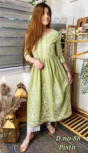 Ladies Cotton Reyon Anarkali Dress Dernier design de mode Prêt à porter à bas prix Vêtement indien Dupatta Jacket Wholesale Viscose - Product Image 3