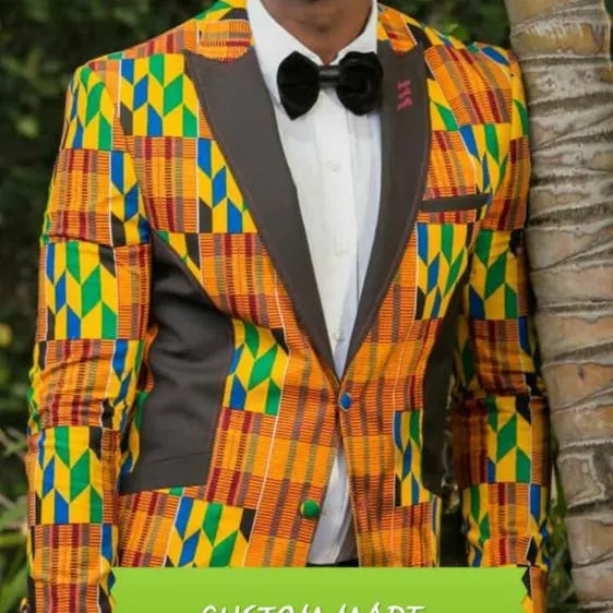 Veste imprimée africaine, ankara, bal, costume de mariage, tenue, veste kente Manteau BLAZER IMPRIMÉ AFRICAIN POUR HOMME