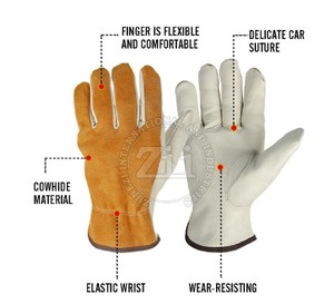 Vente en gros de gants de travail professionnels en cuir anti-impact et ignifuges à bas prix - Product Image 2