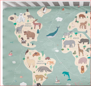 Drap de lit ajusté en coton, avec motif floral, pour lit de bébé, couverture de matelas - Product Image 1