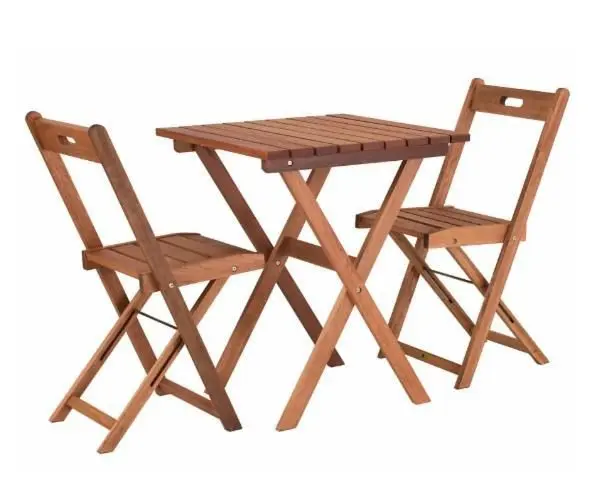 Table pliante en bois massif style indien, avec chaise pliante, livraison gratuite