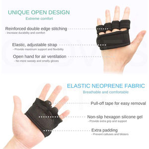 Guantes de cuero de medio dedo unisex para fitness Guantes de entrenamiento de gimnasia pesados transpirables para entrenamiento hechos por GLOVES City - Product Image 2