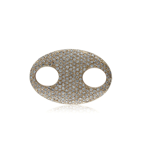 H Color SI claridad pavé de diamante sólido 14k, cordón de diseño de oro amarillo, componente de joyería, venta al por mayor - Product Image 1