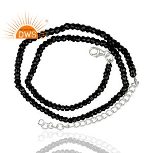 Collier à pierres précieuses pour femmes, soutif noir à facettes, vente en gros de bijoux en argent 925 - Product Image 2