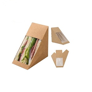 Brown Kraft Paper Sandwich Packing Box With <b>Clear</b> Window - Product Image 2