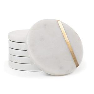 Set of 4 Marble Cup <b>Glass</b> <b>Coaster</b> Exclusive Quality Round Shape Cup <b>Glass</b> <b>Coaster</b> For Home Table Top Use - Product Image 2