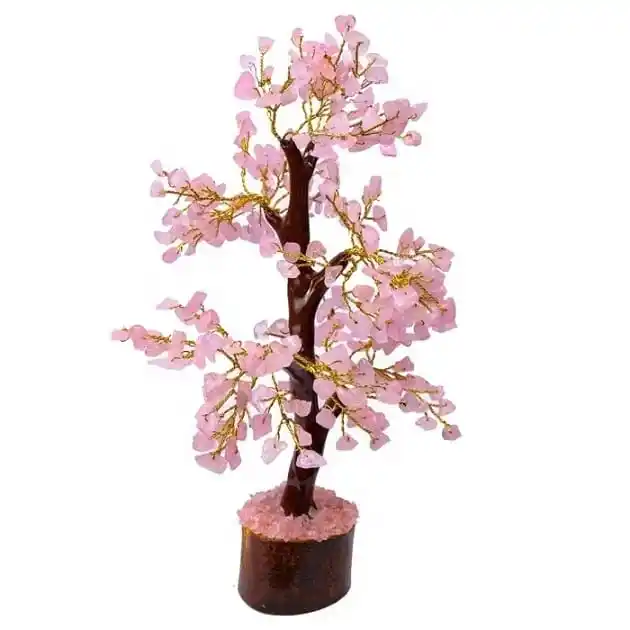 Arbre en pierre précieuse Quartz Rose naturel, vente en gros, arbre de cristal en AGATE élégante