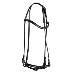 Bride Western Premium de haute qualité en cuir noir avec cristal blanc conception de montage intelligent léger pour l'équitation - Product Image 1