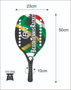 ไม้เทนนิสชายหาดแบบสั่งทำพิเศษ และไม้แพดเดิล/ไม้พาเดล พร้อมโลโก้คาร์บอนไฟเบอร์ผสมใยแก้ว ชุดสีต่างๆ น้ำหนัก 310-330 กรัม ความยาว 50 ซม. - Product Image 3