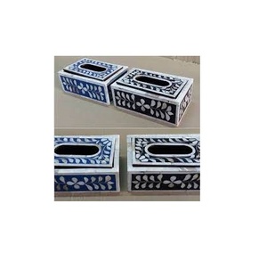 Porte-mouchoirs en incrustation d'os le plus vendu Boîte de mouchoirs de toilette en incrustation d'os rectangulaire pour le restaurant utilisé pour les articles personnalisés - Product Image 1