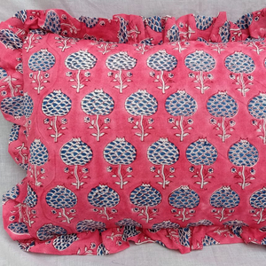 Funda de cojín de algodón indio con estampado Floral, algodón puro - Product Image 1