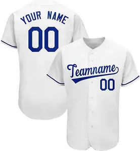 L'ultimo design personalizza la maglia da Baseball in bianco a buon mercato all'ingrosso della camicia di stile uniforme da Baseball del ricamo